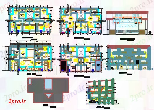 دانلود نقشه ساختمان اداری - تجاری - صنعتی گروه تخت 13 در 20 متر (کد60412)