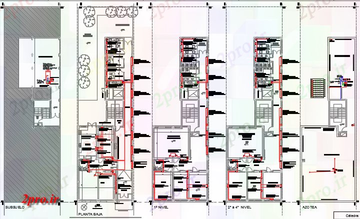 دانلود نقشه مسکونی ، ویلایی ، آپارتمان مسکن 11 در 32 متر (کد60437)