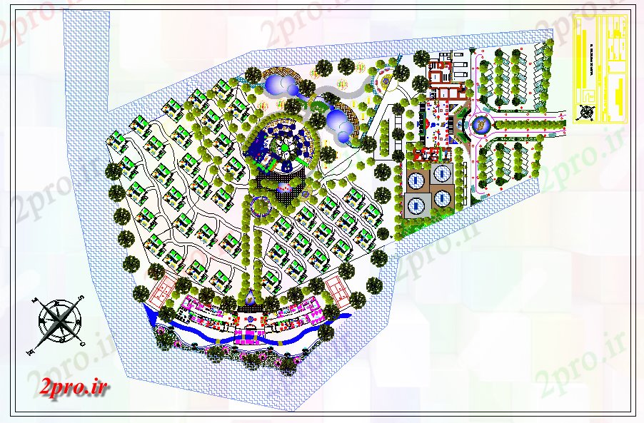 دانلود نقشه هتل - رستوران - اقامتگاه موقعیت چشم انداز از هتل 173 در 235 متر (کد60446)