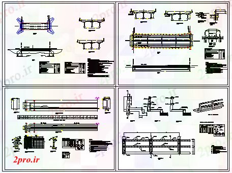 دانلود نقشه جزئیات ساخت و ساز پل جزئیات طراحی (کد60473)
