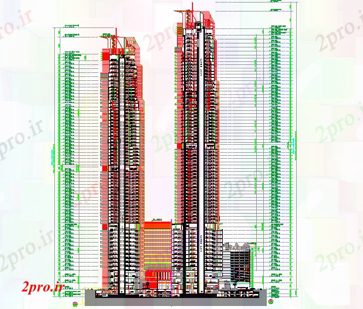 دانلود نقشه ساختمان مرتفعطرحی ساختمان بخش (کد60506)