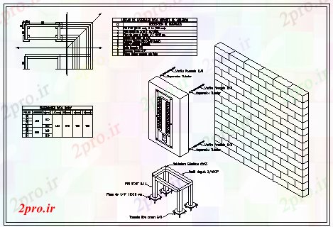 دانلود نقشه معماری تعمیر تابلو برق روی دیوار طراحی (کد60523)