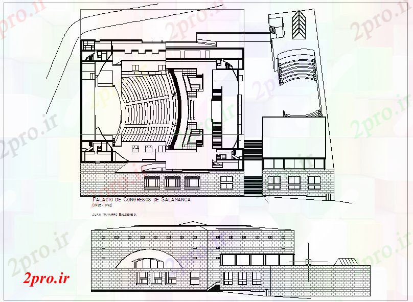 دانلود نقشه ساختمان دولتی ، سازمانی طراحی ساختمان برای کنگره 31 در 40 متر (کد60607)
