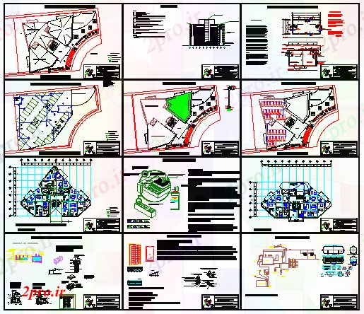دانلود نقشه ساختمان اداری - تجاری - صنعتی برج دپارتمان طراحی (کد60623)