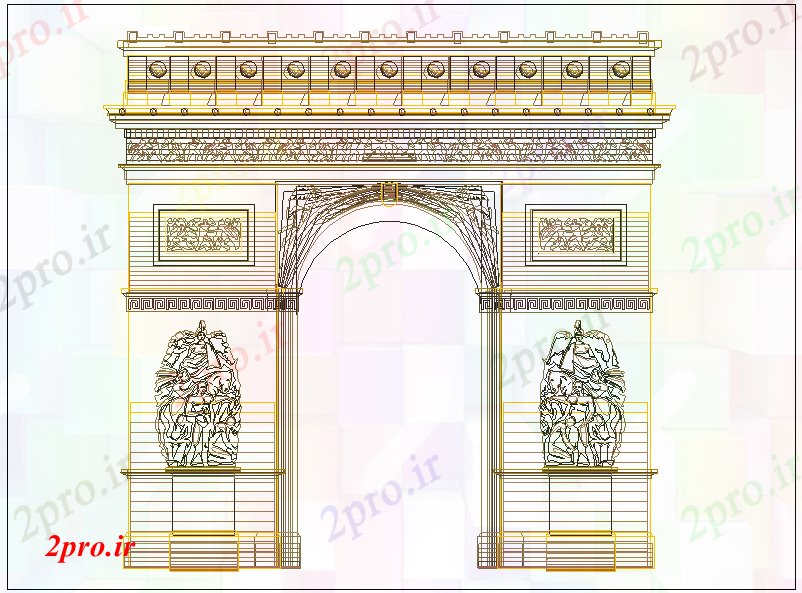 دانلود نقشه معماری معروف کار معماری مشهور از دروازه (کد60625)