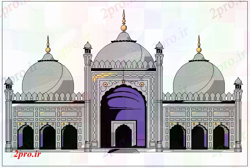 دانلود نقشه معماری معروف کار معماری مشهور مسجد (کد60630)
