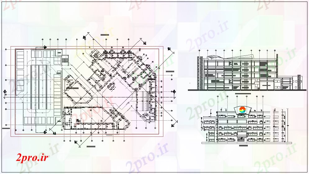 دانلود نقشه برنامه ریزی شهری جزئیات سالن شهرستان (کد60652)