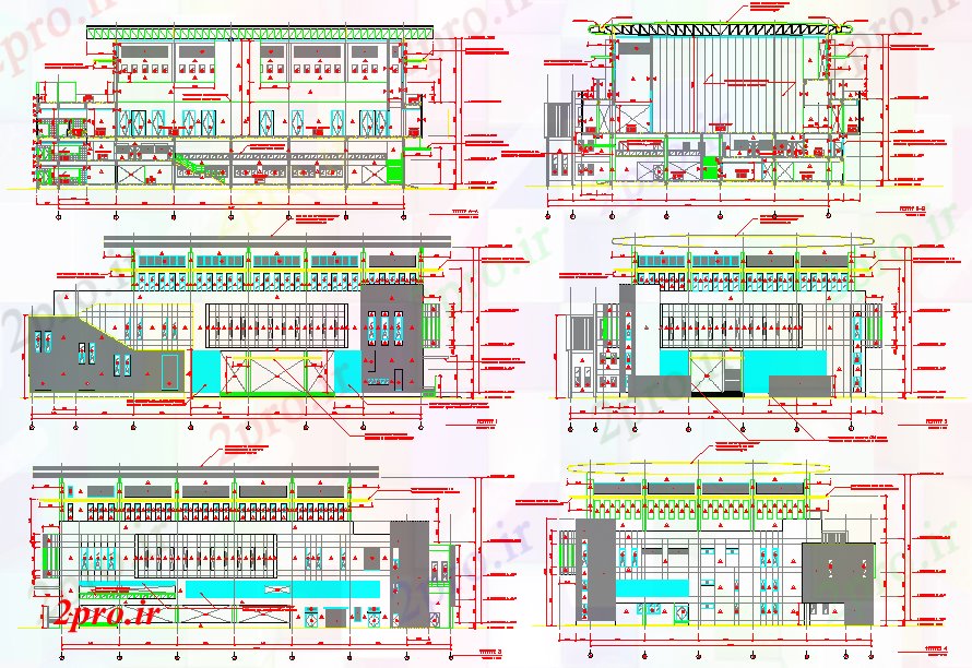 دانلود نقشه ساختمان اداری - تجاری - صنعتی ساختمان کنفرانس 21 در 55 متر (کد60677)