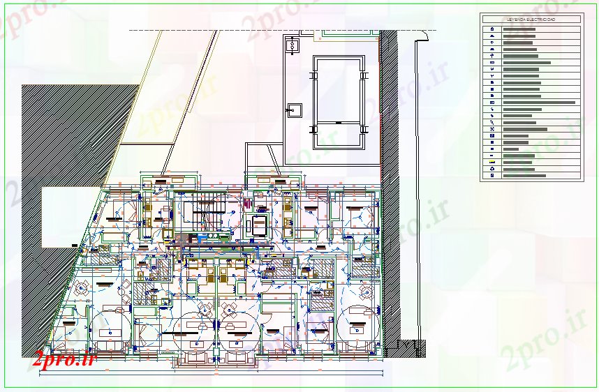 دانلود نقشه معماری طراحی برق دراز کردن برای مسکن (کد60685)
