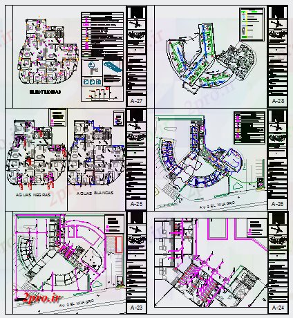 دانلود نقشه ساختمان مرتفعطرحی مبلمان مسکونی بلند طراحی ساختمان 45 در 59 متر (کد60694)