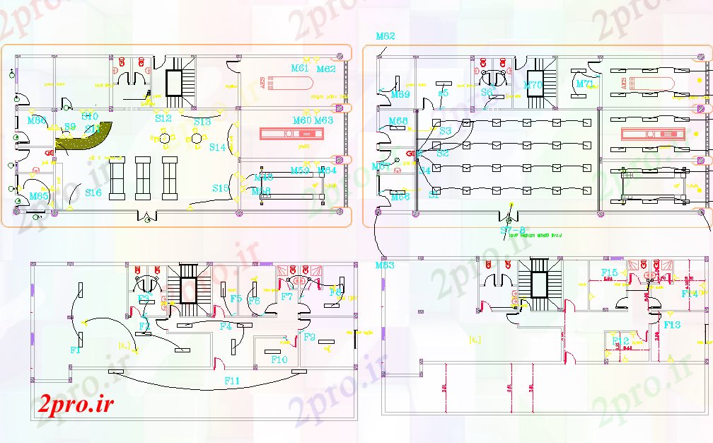 دانلود نقشه طراحی داخلی برق پنل طراحی برای دفتر (کد60712)
