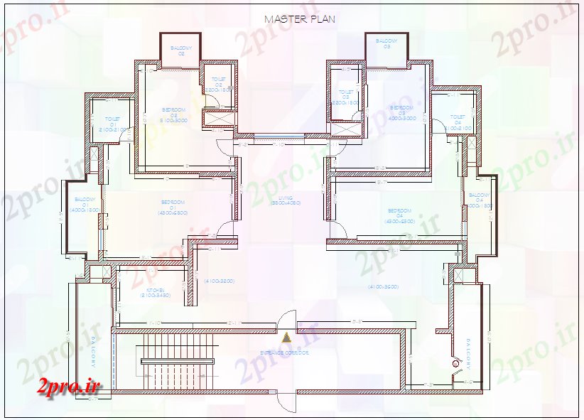 دانلود نقشه خانه مسکونی ، ویلاطرحی جامع برای فضای داخلی خانه 17 در 19 متر (کد60744)