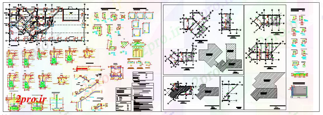دانلود نقشه جزئیات پایه جزئیات ساخت خانه (کد60754)