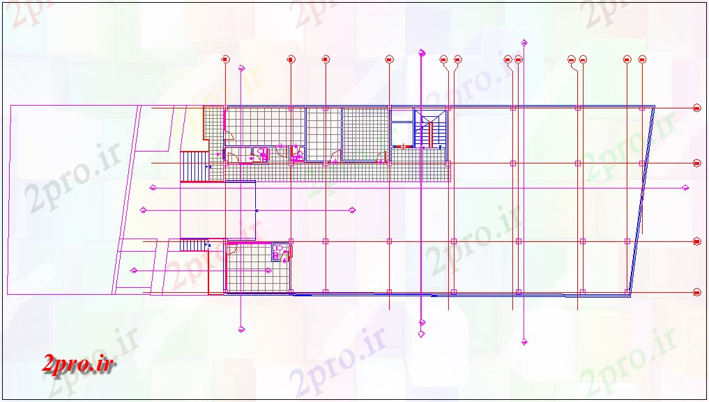 دانلود نقشه خانه های کوچک ، نگهبانی ، سازمانی - طرحی طبقه اول برای ویلا 15 در 35 متر (کد60829)