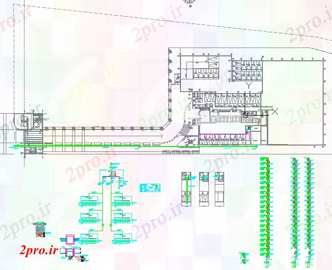 دانلود نقشه کارخانه صنعتی  ، کارگاه پروژه کارخانه (کد60846)