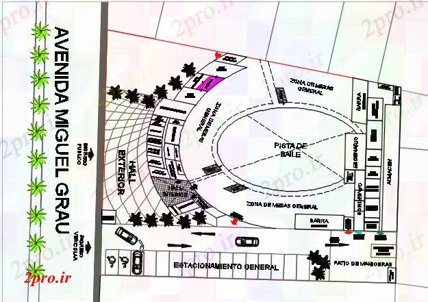 دانلود نقشه باشگاه حزب دیسکو معماری (کد60921)