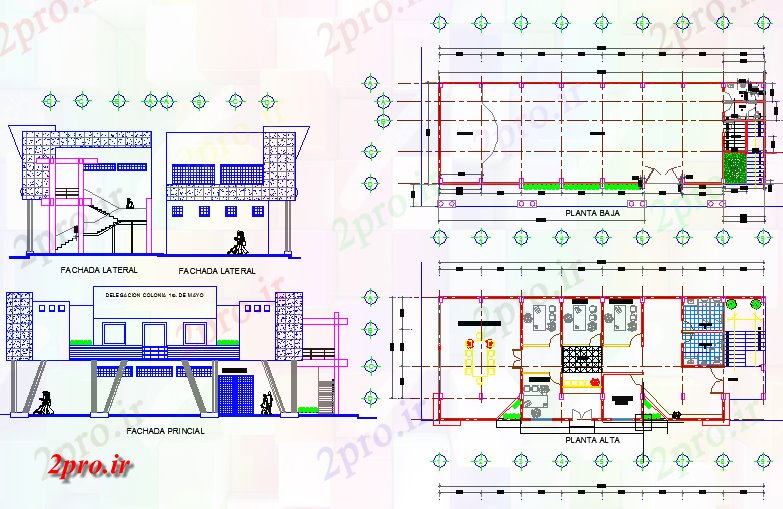 دانلود نقشه شرکت ، دفتر کار ، سازمان ، ادارهدفاتر با طراحی طرحی طبقه سالن 9 در 21 متر (کد60943)