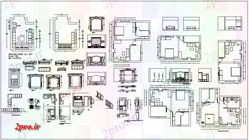 دانلود نقشه خانه مسکونی ، ویلاطراحی داخلی برای خانه 5 در 6 متر (کد60955)