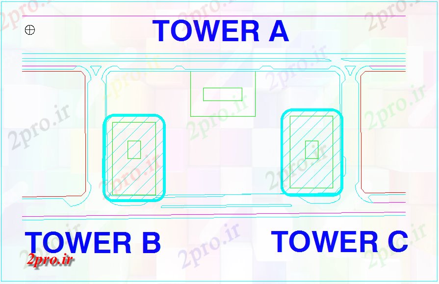 دانلود نقشه ساختمان مرتفع برج Kaplen از B و C (کد60993)