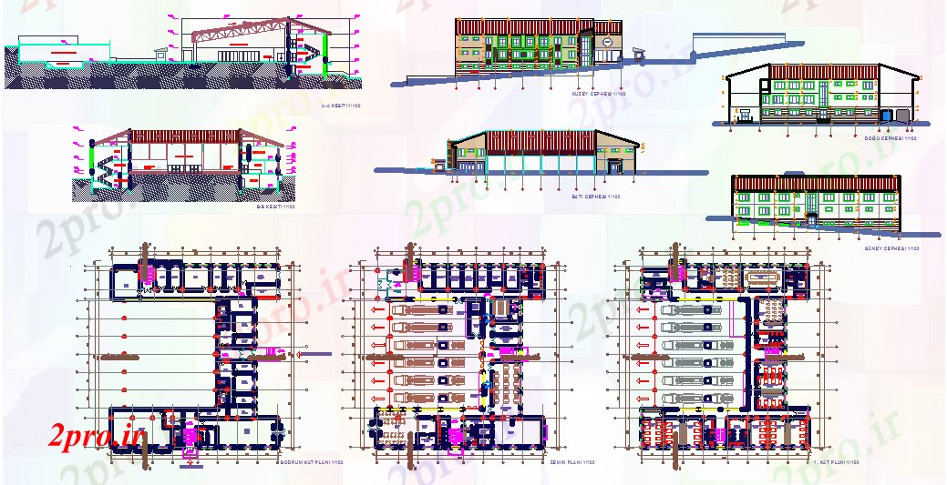 دانلود نقشه ساختمان دولتی ، سازمانی طرحی معماری طراحی ساختمان ایستگاه آتش نشانی را با اطلاعات نما 41 در 46 متر (کد61024)