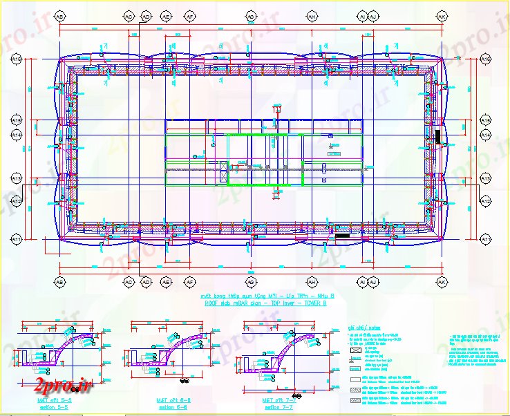 دانلود نقشه پلان مقطعی طرحی موج نو برای برج B برای S-S 522 (کد61029)