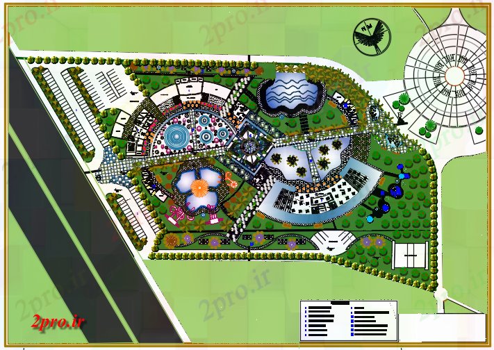 دانلود نقشه جزئیات معماری سواری پارک آبی تفریحی (کد61055)