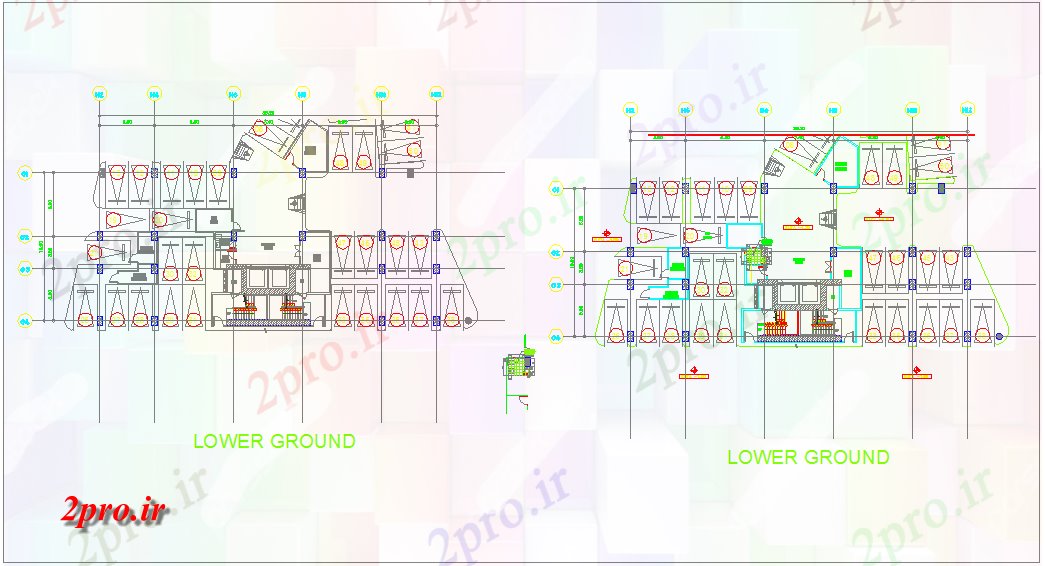 دانلود نقشه جزئیات معماری طبقه دیدگاه راننده کاشی برای برج (کد61060)