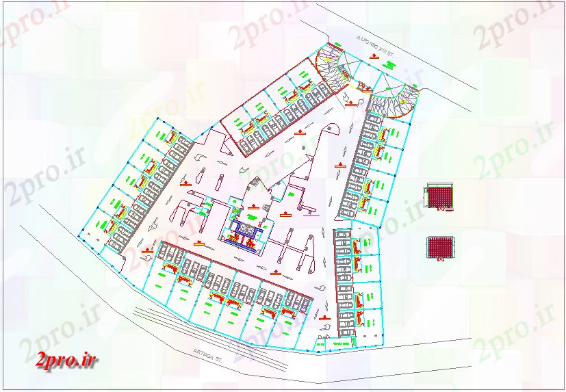 دانلود نقشه جزئیات معماری جزئیات اتاق زباله برای برج (کد61062)