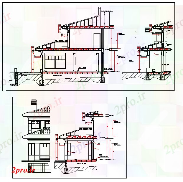 دانلود نقشه مسکونی  ، ویلایی ، آپارتمان  جزئیات ساخت و ساز خانه (کد61116)