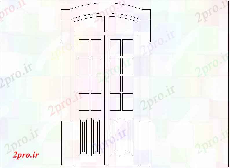 دانلود نقشه جزئیات طراحی در و پنجره  طراحی درب (کد61172)