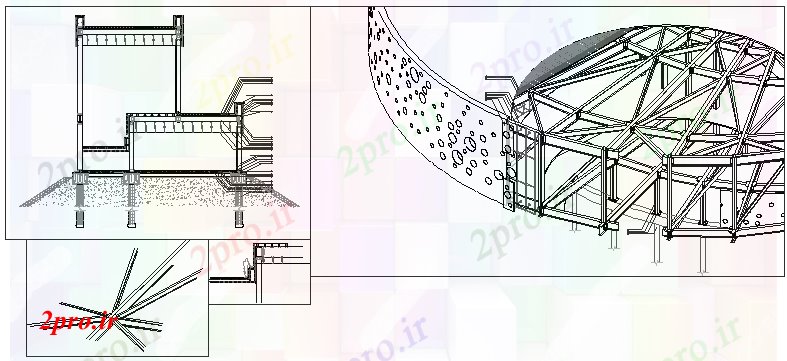 دانلود نقشه جزئیات ساختار طراحی دادگاه سازنده (کد61195)