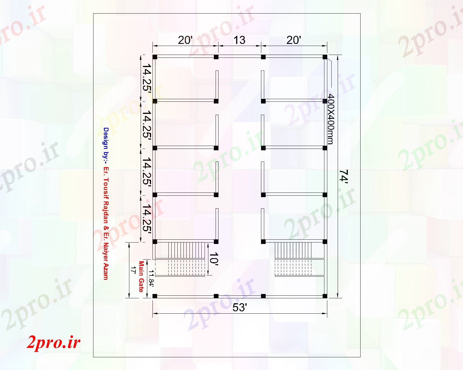 دانلود نقشه بیمارستان - درمانگاه - کلینیک پروژه بزرگ بیمارستان 53 در 74 متر (کد61203)