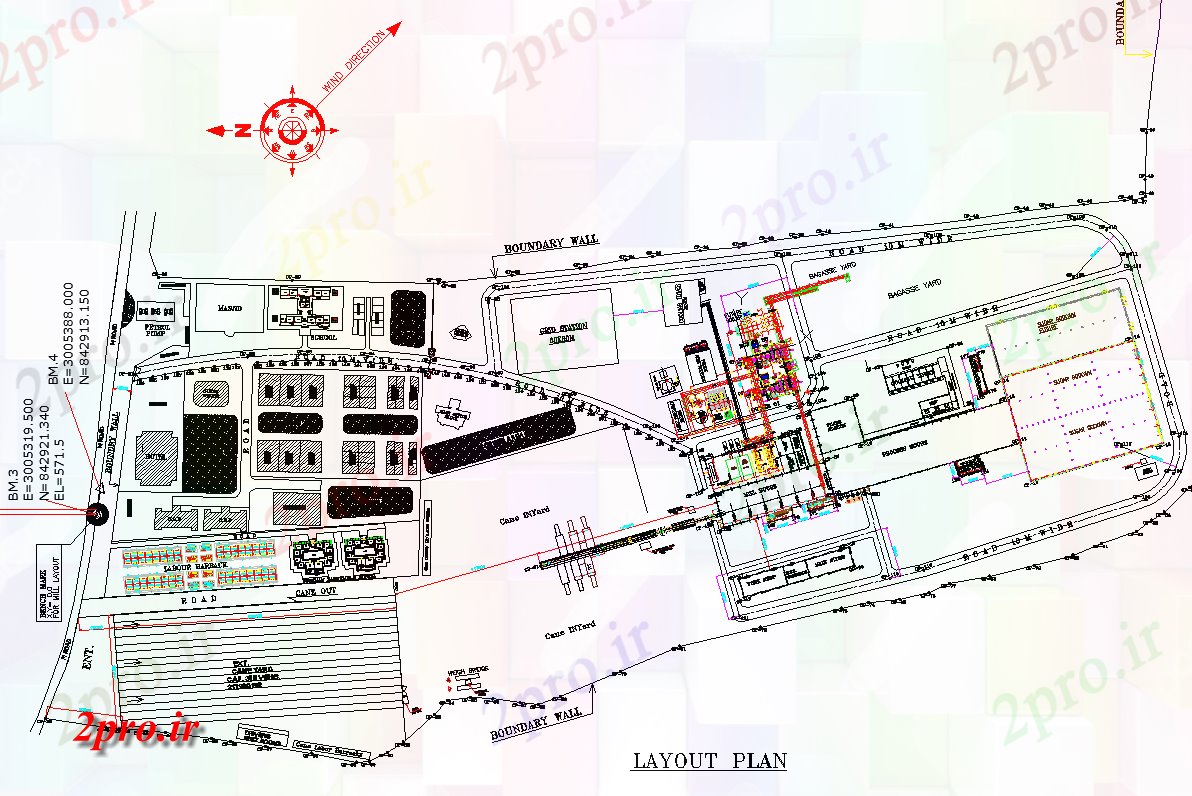 دانلود نقشه کارخانه صنعتی  ، کارگاه جزئیات شکر کارخانه تولید (کد61206)