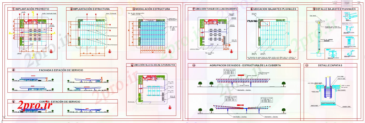 دانلود نقشه کارخانه صنعتی  ، کارگاه ایستگاه خدمات (کد61210)