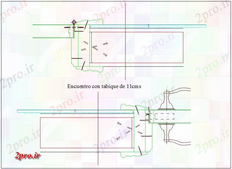 دانلود نقشه جزئیات طراحی در و پنجره  طراحی نمای بخشی از درب (کد61216)