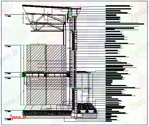 دانلود نقشه جزئیات ساخت و ساز بخش برش دیوار طراحی (کد61245)