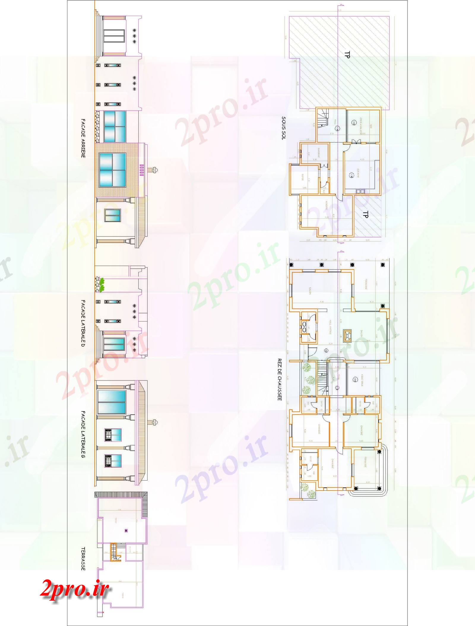 دانلود نقشه هتل و ویلاهای 12 در 28 متر (کد61304)