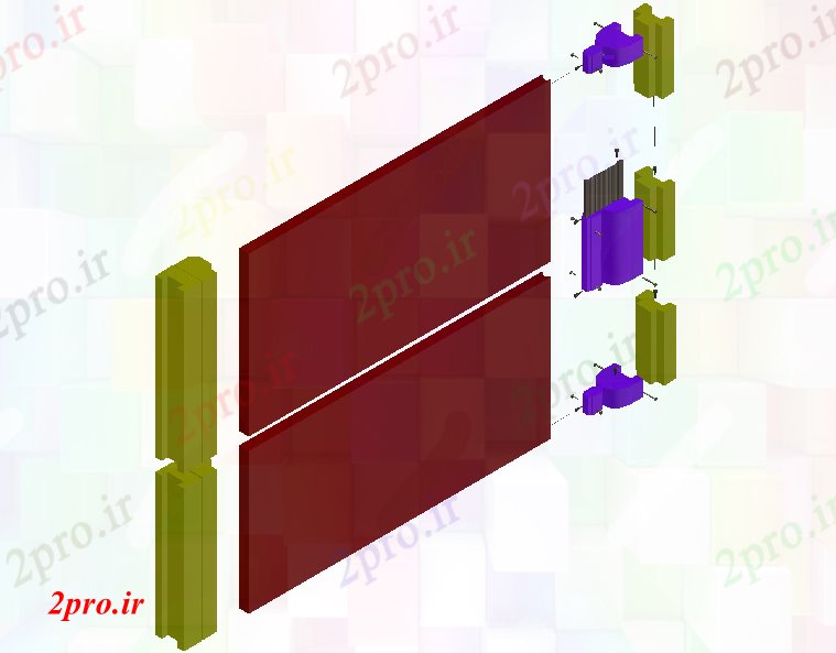 دانلود نقشه جزئیات طراحی در و پنجره   تریدی از درب نبرن (کد61310)