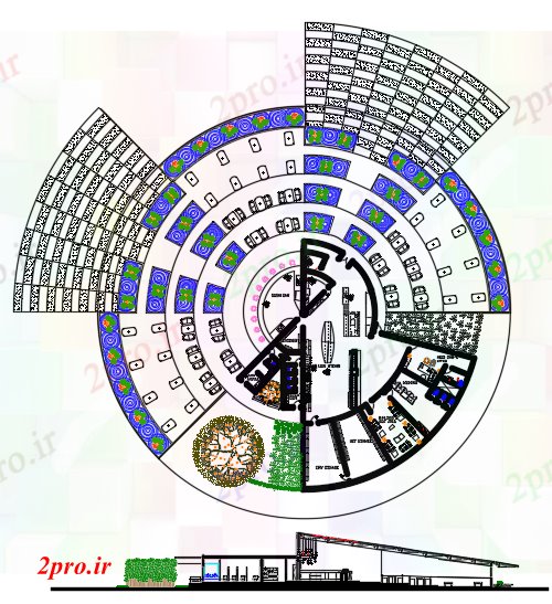 دانلود نقشه هتل - رستوران - اقامتگاه رستوران ساحل جانبی و نوار 44 در 45 متر (کد61346)