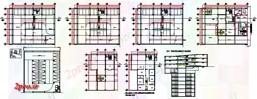 دانلود نقشه ساختمان اداری - تجاری - صنعتی فاده از مخلوط ساختمان طراحی 28 در 33 متر (کد61351)