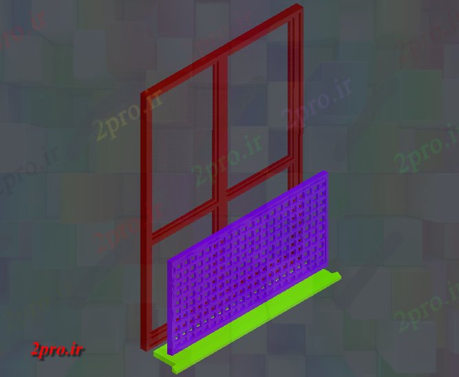 دانلود نقشه جزئیات طراحی در و پنجره  طراحی  برای درب بالکن (کد61367)