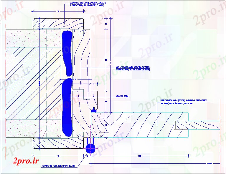 دانلود نقشه جزئیات طراحی در و پنجره   درب با جزئیات بعدی و مقطعی (کد61378)