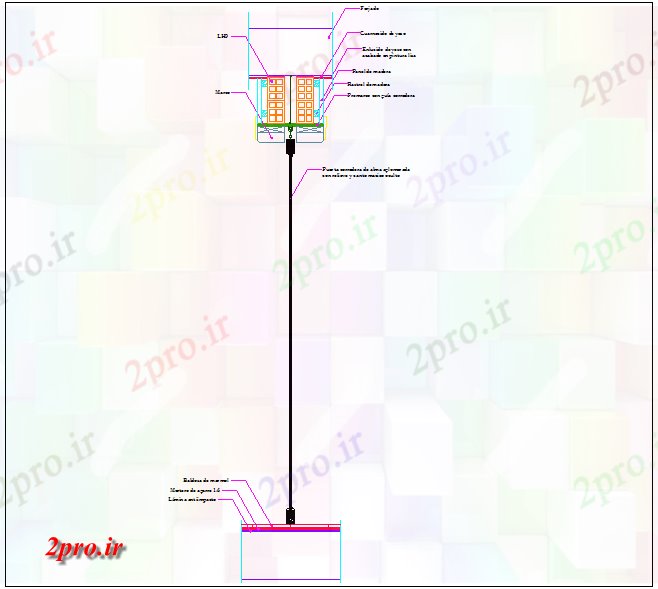 دانلود نقشه جزئیات طراحی در و پنجره  درهای کشویی با روح اگلومره (کد61390)