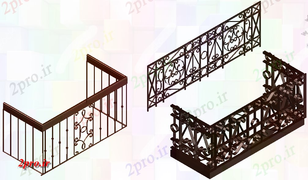 دانلود نقشه جزئیات طراحی در و پنجره  نظر طراحی فرفوژه برای پنجره در تریدی (کد61396)