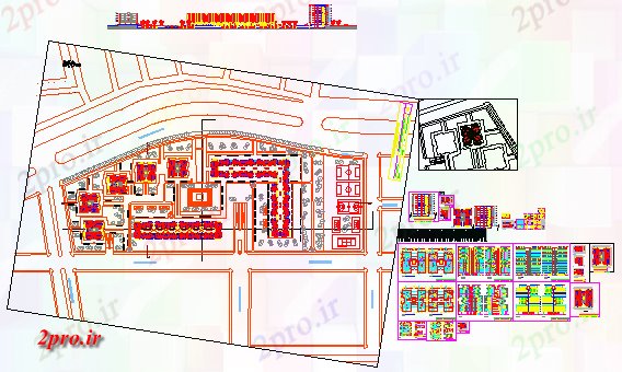 دانلود نقشه ساختمان مرتفعقلال چند خانواده های بلند طراحی ساختمان 28 در 33 متر (کد61397)