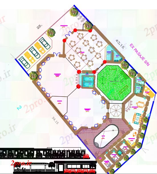دانلود نقشه ساختمان اداری - تجاری - صنعتی Commercialspace 28 در 53 متر (کد61421)