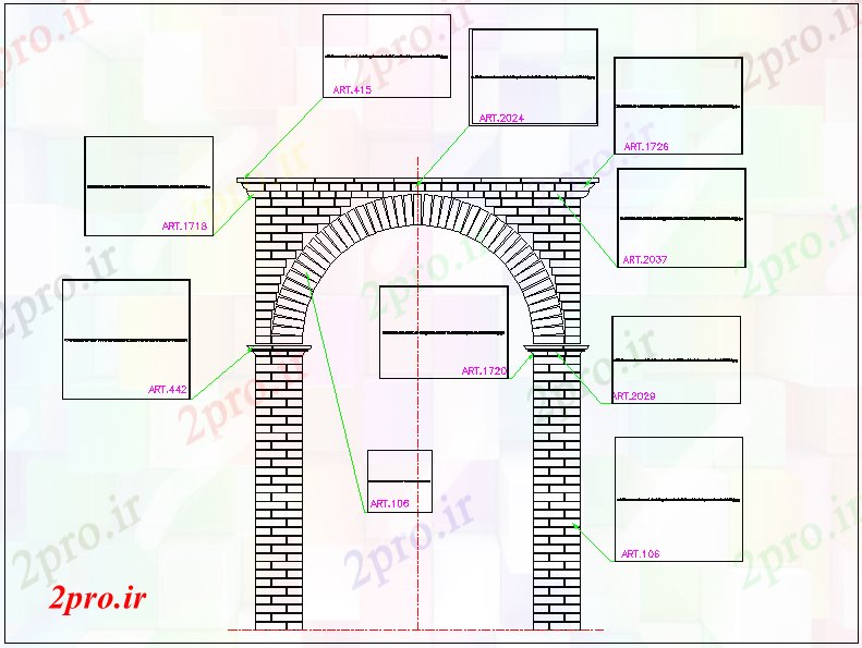 دانلود نقشه جزئیات طراحی در و پنجره  طراحی درب از دیوار (کد61429)