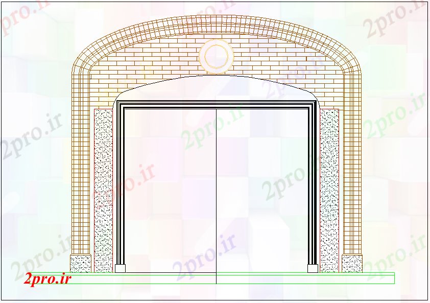 دانلود نقشه جزئیات طراحی در و پنجره  وانه ای  درب شکل (کد61430)