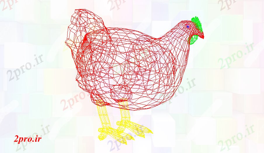 دانلود نقشه بلوک حیوانات مرغ (کد61553)