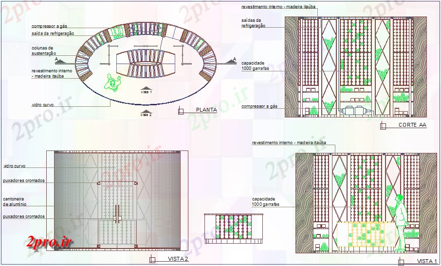 دانلود نقشه جزئیات داخلی طراحی داخلی برای پروژه انبار (کد61572)